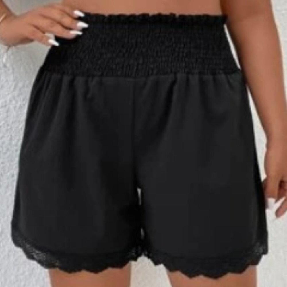 Shein Black Smocked Shorts